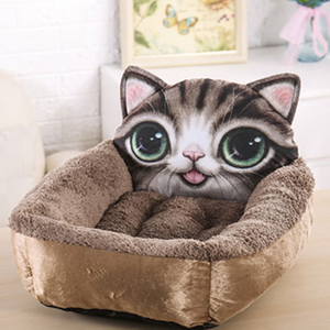 بيع بالجملة أزياء حمراء قصيرة أفخم دافئة الحيوانات الأليفة القط الكلب سرير مخصص اللون لينة عش القط أثاث المصنع - Product Image 4