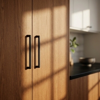 Poignée de meuble moderne et simple, carrée, en alliage de zinc noir mat, 128 mm, pour porte d'armoire, placard, chambre à coucher, fabrication OEM, haute qualité