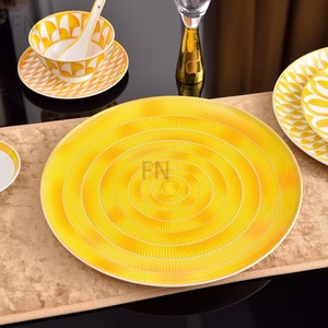 ชุดจานเซรามิกสีเหลืองสไตล์ยุโรปสุดหรู 41 ชิ้น ขายดี - Product Image 3