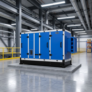 Unidad central de tratamiento de aire instalada en una sala de planta industrial moderna para intercambio y filtración de aire HVAC comercial (AHU) - Product Image 1