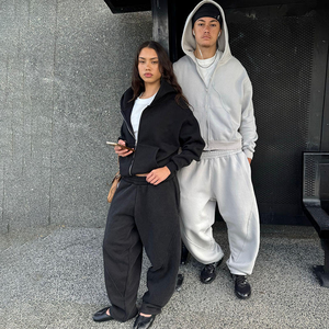 Conjunto Deportivo de Dos Piezas Holgado de Algodón Grueso Personalizado, Unisex, Talla Grande para Mujer - Product Image 2