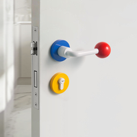 Serrure de porte intérieure silencieuse en alliage de zinc colorée pour chambre à coucher, poignée de porte en bois symétrique pour entrée, barres de traction