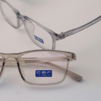Lunettes de vue dégradées TR90 18306 CBF transparentes grises claires multicolores légères et résistantes pour la lecture décontractée à monture complète