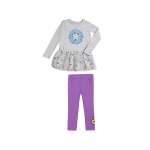 Set di abbigliamento per ragazze con tunica e leggings con volant Converse Unicorn grigio viola - Product Image 3