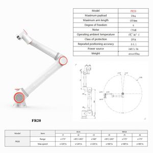 Robot collaboratif FR20 de haute qualité 440V/220V/110V/380V avec bras manipulateur, charge utile de 20 kg, pour le soudage et la manutention - Product Image 2