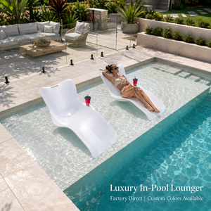 Chaise longue de piscine en fibre de verre durable avec coussin pour piscine peu profonde, terrasse et patio extérieur - Product Image 2