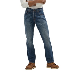 Pantalones Vaqueros de Mezclilla Cruda de Pierna Recta Lavados Vintage para Hombre, Pantalones Vaqueros Retro con Hebilla en la Parte Trasera - Product Image 1