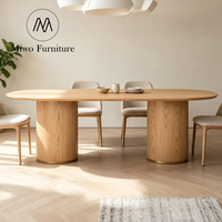 Moderne Möbel Restaurant Eiche Oval Massivholz Rechteckiges Esszimmer-Set 6-8 Sitzplätze für Esszimmer Maßgefertigter Tisch