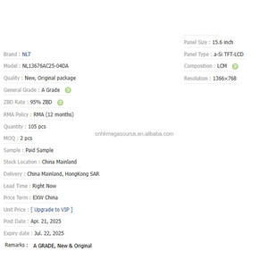 Tout nouveau module d'affichage à cristaux liquides de haute qualité d'origine fournisseur TFT panneau LCD NL13676AC25-04DA écran LCD - Product Image 3