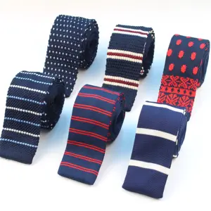 Gravatas listradas de lazer de malha masculina, gravatas de pescoço estreitas para homens, desenhador de tecido magro, cravat no.1-20