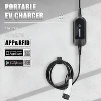 Pengisi daya EV tipe 2 3.5kw 7kw, pengisi daya portabel ev IEC62196-6 dengan standar Eropa