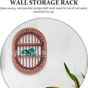 Estante de Pared Ovalado de Madera de 1 Nivel, Multiusos, para Decoración del Hogar - Product Image 2
