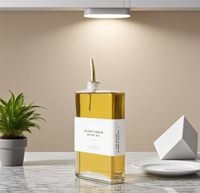Vente en gros bouteille carrée en verre bouteilles de portionnement de condiments de cuisine 350ml 500ml distributeur de bouteilles d'huile d'olive avec verseurs