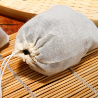 Sac en mousseline à cordon 13x16cm en coton naturel non blanchi pour infuser les herbes, le café, le thé, les soupes, les sauces et les bouillons