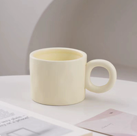 Mug à café en céramique minimaliste de 450 ml avec anse en anneau, 3 options de couleur pour la maison, le bureau et les cadeaux de mariage