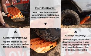 Мини-тракционные доски AMBITION для эвакуации внедорожников, гибкие фрикционные дорожки для песка, грязи, снега и монтажный комплект, оранжевые - Product Image 5