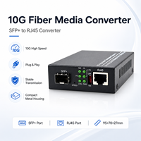 Convertisseur de média fibre optique ODM 1.25G 2.5G 5G 10G, convertisseur optique Ethernet POE 10G Base-T RJ45 vers SFP+ monomode 20KM, transceiver