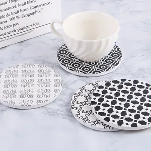 北欧ins风格陶瓷杯垫简易保温咖啡软木杯垫礼品圆形陶瓷吸水餐具垫