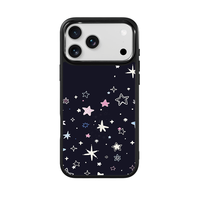 Coque de téléphone AG Feeling Black Edge avec étoiles colorées dorées et coque magnétique pour iPhone 17, 17 Pro Max, 16 Pro, 15, 15 Pro Max, 15 Pro, 14 Pro Max