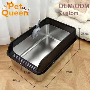 Jumbo Tamanho Metal Cat <span class=keywords><strong>Litter</strong></span> <span class=keywords><strong>Box</strong></span> Com Lados Altos Anti Scatter Design Não Absorvente Superfície Chew Proof para Grandes Gatos Multi Pet - Product Image 5