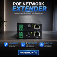 Extender PoE 2 Kawat 100mbps Melalui Kabel Twisted Pair hingga 500 Meter untuk Kamera IP CCTV