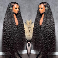 Livraison Gratuite Perruque Lace Frontale 360 en Cheveux Humains Brésiliens 100% Vierge Remy de Qualité Supérieure, Ondulée Effet Vague d'Eau