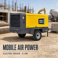 Compresseur d'air à vis portable électrique Atlas Copco XAMS 850E 380V pour la construction, l'exploitation minière, OEM, vente en gros d'usine