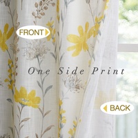 Rideau transparent à imprimé floral, design de luxe de haute qualité, rideaux prêts à poser pour le salon