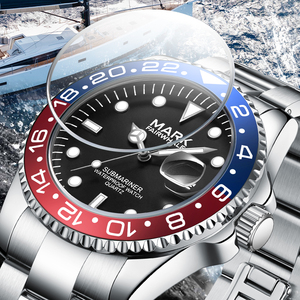 Montre Quartz Homme Mark Fairwhale De Luxe, Boîtier en Alliage, Bracelet en Acier Inoxydable, Qualité Supérieure, Bague Coke, Personnalisation Acceptée - Product Image 4