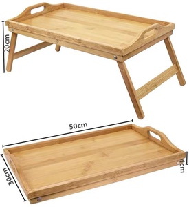 조절 가능한 다리가 있는 접이식 대나무 침대 트레이 테이블-침대 트레이의 조식, 식음료, 소파용 휴대용 스터디 데스크 - Product Image 6
