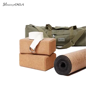 Organic waterproof anti slip eco thin cork and rubber yoga mat Natural 5 mm cork yoga mat