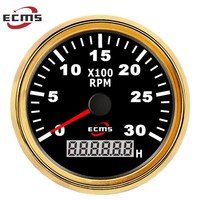Motorcycle 85mm 3000RPM Tachometer RPM Gauge 1-300 Speed Ratio With Current RPM/Trip Hour/Total Hour