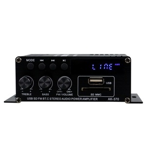 Mini amplificateur de puissance stéréo AK-370 12V avec Bluetooth, USB, SD, FM, entrée AUX et contrôle des aigus et des basses pour l'audio automobile - Product Image 3