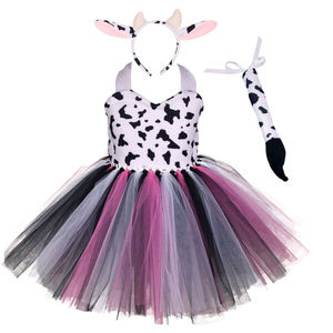 Disfraces de actuación bonitos para niñas, conjuntos de ropa de animales para niños, vestidos de baile y actuación para niños con aros y colas para el pelo - Product Image 5