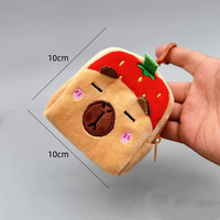 Porte-monnaie en peluche Capybara de la série Fruits de dessin animé, avec pendentif, petit cadeau, sac de rangement pour pièces de monnaie, à prix abordable
