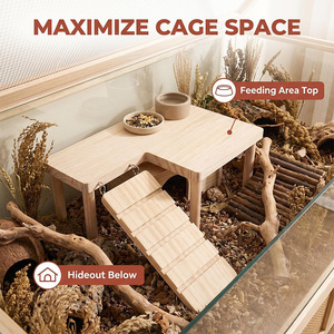 Plataforma de Dos Pisos para Hámster, Mueble de Madera Sólida, Juguete para Mascotas de Interior para Combatir el Aburrimiento - Product Image 5