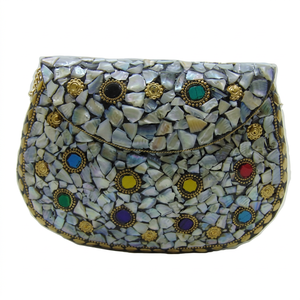 Bolso de Mano Redondo de Metal con Mosaico Metálico Impermeable AB-2034 de A.B Handicraftly, Hecho a Mano, Tamaño Personalizado, Colorido, para Uso en Interiores - Product Image 1