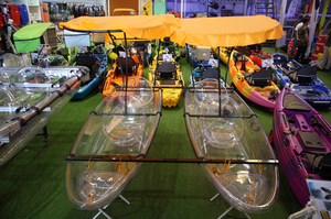 Canoë en plastique à <span class=keywords><strong>2</strong></span> <span class=keywords><strong>places</strong></span>, bateau à rames de tourisme, transparent, à <span class=keywords><strong>2</strong></span> personnes, à rames en PC, cristal, loisirs, vente en gros, kayak de 11 pieds à louer - Product Image 4