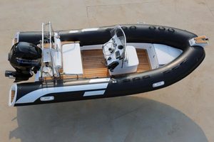 Bateau de pêche <span class=keywords><strong>gonflable</strong></span> RIB de 4,8 m en PVC à fond rigide pour la pêche en mer et le surf, capacité de 6 personnes, épaisseur de 1,2 mm - Product Image 2