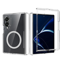 Coque de protection antichoc magnétique puissante en TPU+PC transparente anti-jaunissement pour Samsung Z Flip 8 Wide