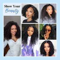 Extensions de Cheveux Humains Bouclés Crépus à Pose Rapide Sans Raccord, Tresses au Crochet Pré-bouclées d'Aspect Naturel sans Nœuds