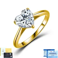 MUSHAN Luxus-Schmuck 925 Sterling Silber Ring Band Damen 2ct Moissanit Diamant D-Farbe Ringe Feiner Schmuck