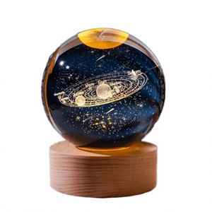 Modern Design 3D LED Night <strong>Light</strong> Luminous Crystal Ball Moon Plug-In USB Eco-friendly Warm White Dimmable 50000 Hours <strong>Table</strong> Lamp - Product Image 2