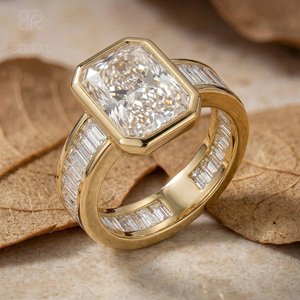 IGI Certified CVD HPHT Lab Grown Diamond Engagement <b>Ring</b> Custom 925 <b>Silver</b> <b>Emerald</b> Vvs Lab Created Diamond <b>Ring</b> Women Jewelry - Product Image 1