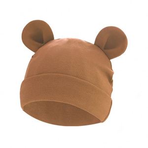 Ensemble chapeau et gants, cadeau de <span class=keywords><strong>naissance</strong></span>, 5 pièces/<span class=keywords><strong>lot</strong></span>, couleur unie, pour nouveau-né, garçon ou fille, chaussettes en coton avec motif d'ours mignon - Product Image 5