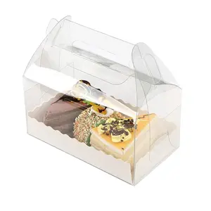 도매 휴대용 투명 디저트 포장 상자 일회용 무스 케이크 용기 과자 비스킷 홀더