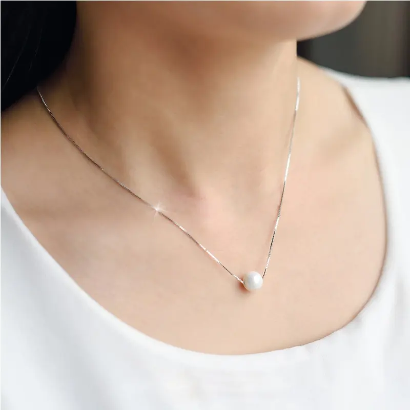 Colgante diseño corto artificial simple collar de perlas