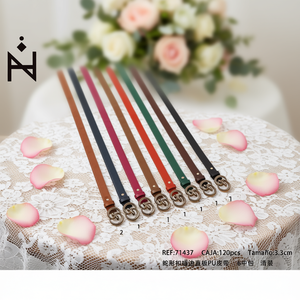 Cinturón de cinta de PU recta con costura serpentina de 2.8 cm para bodas - Product Image 2