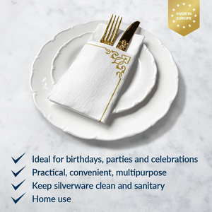 Serviettes en papier aspect lin avec pochette intégrée pour couverts, serviettes pré-pliées en papier Airlaid pour couverts, dîner de mariage, <span class=keywords><strong>restaurant</strong></span> - Product Image 2