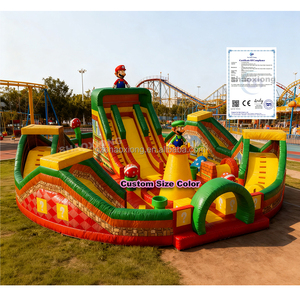 <span class=keywords><strong>Castillo</strong></span> Inflable Comercial con Tobogán, Parque de Diversiones Inflable con Temática de Dibujos Animados para Niños, Combinación de Obstáculos Inflables - Product Image 1